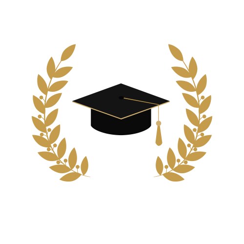 Gold emblem class on white background graduate vector image