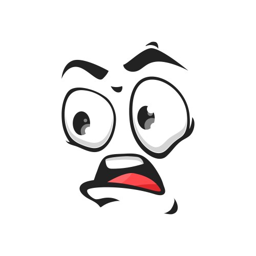 Cartoon grumble face emoji growl feelings vector image