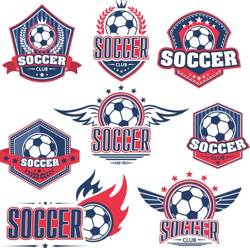 soccer club football sport game badge with ball vector image