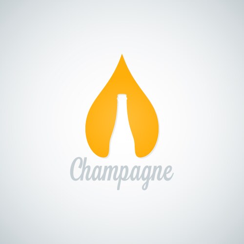 Champagne glass bottle drop background vector image