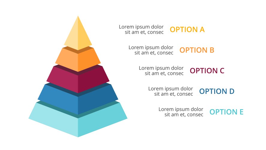 3d pyramid infographic growth diagram vector image