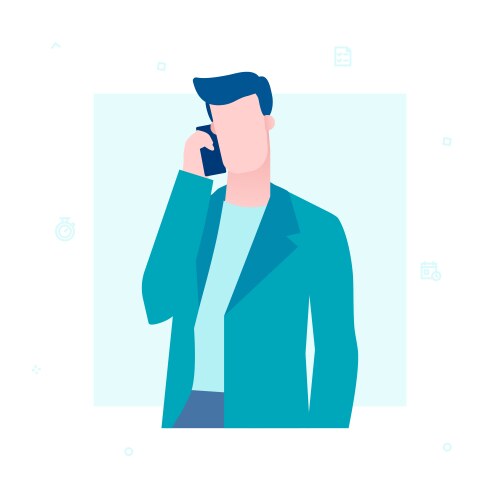 businessman speaking on the phone - flat design vector image