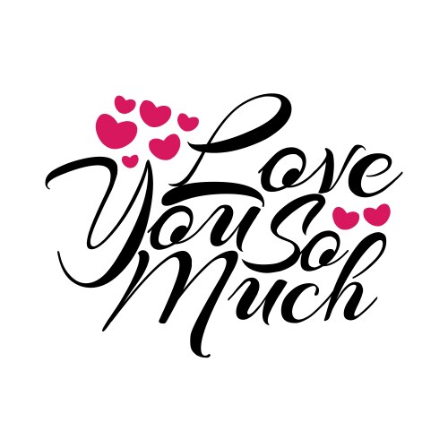 Love you so much hand drawn modern lettering vector image