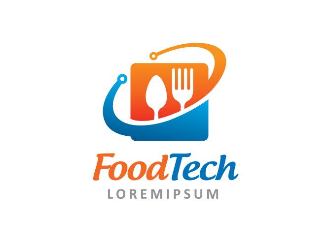 Food technology logo symbol or icon template vector image