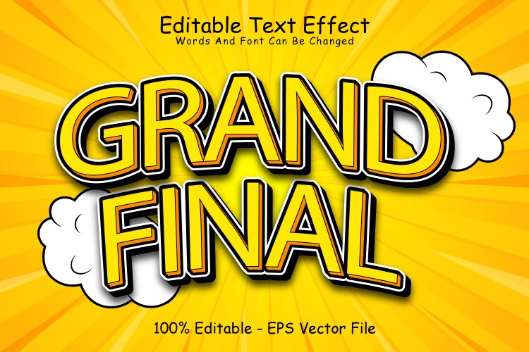 Grand final editable text effect 3 dimension vector image