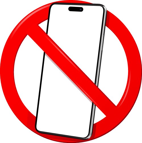 Warning sign no cell phone not allowed calls vector image