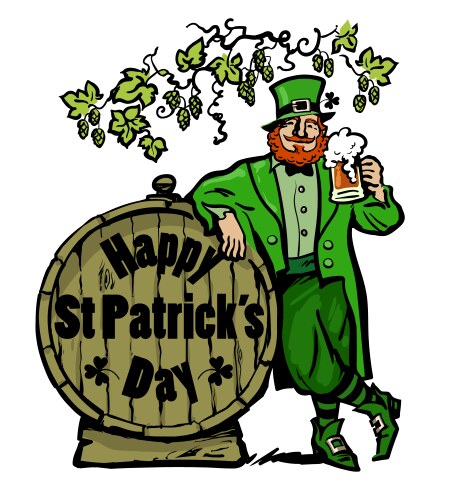 happy st patricks day poster leprechaun character vector image