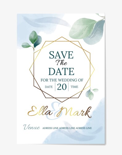 Wedding invitation card vector image