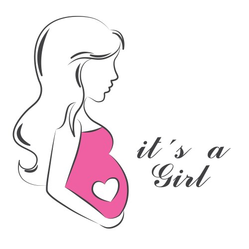 woman pregnant with a girl vector image