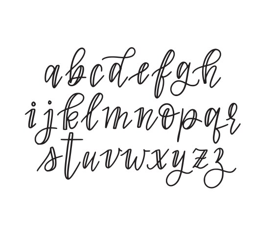 Cute hand-drawn faux calligraphy alphabet vector image