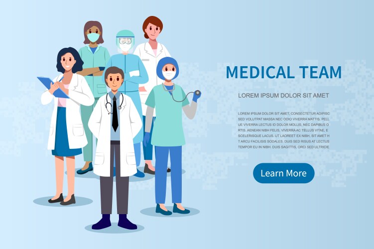 Medical team doctor surgeon nurse assistant vector image