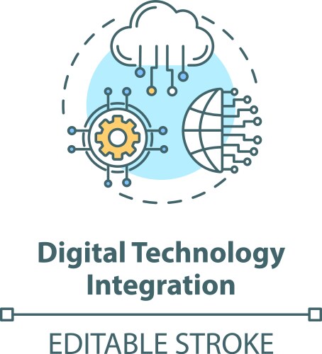 Digital technology integration concept icon vector image