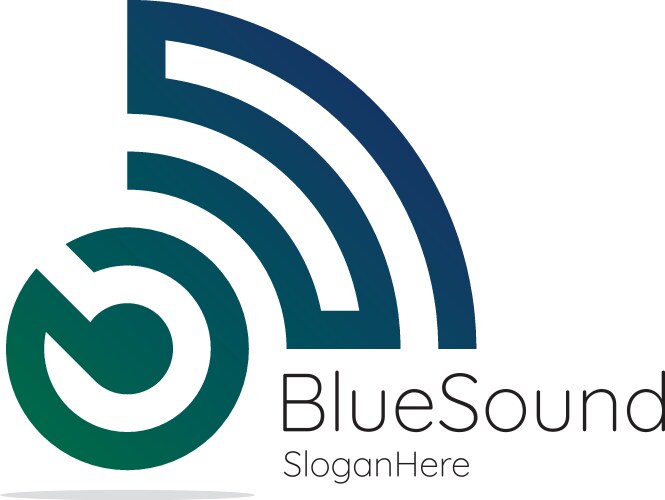 Blue sound audio signal wireless with initial vector image