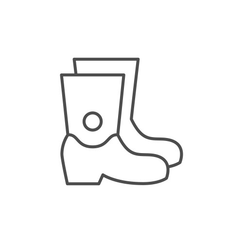 rubber boots line outline icon vector image