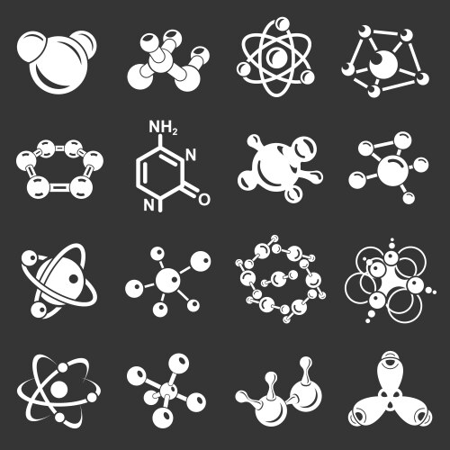 Molecule icons set grey vector image