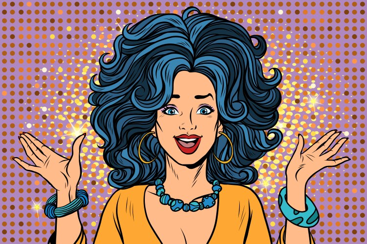 Joyful spectacular glamour girl vector image