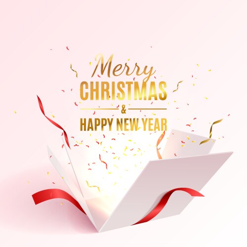 Christmas gift box vector image