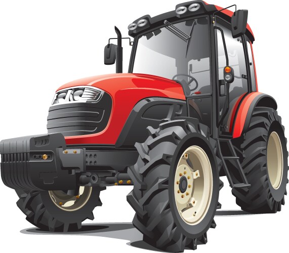 Red tractor vector image