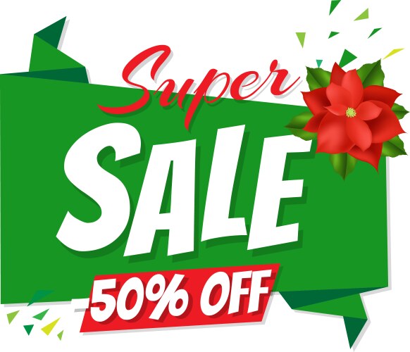 Christmas big sale poster white background vector image