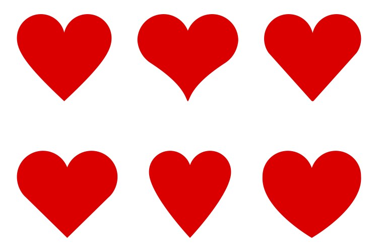 Heart icon set for web and app vector image