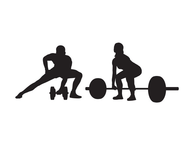 Weightlifter silhouettes vector image