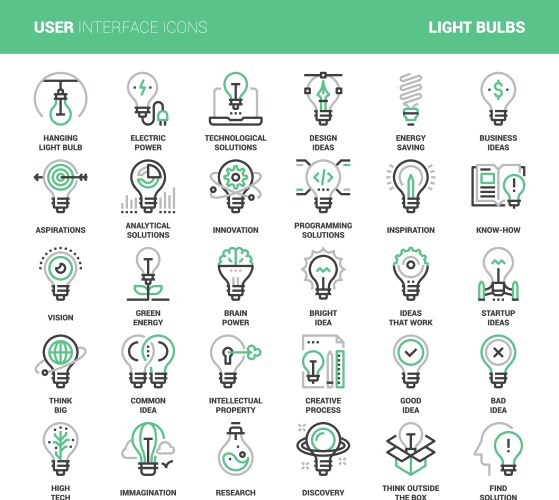 Light bulbs icons vector image