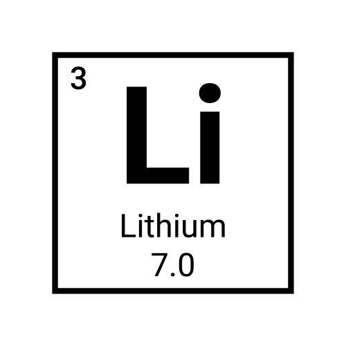 Lithium chemical periodic element icon vector image