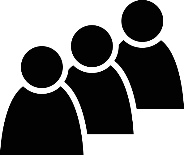 3 people icon group persons simplified human vector image