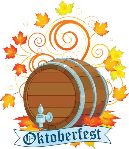 oktoberfest design with keg vector image