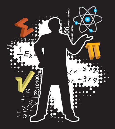 Teacher math and physics vector image