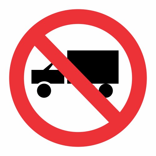 Truck prohibition sign vector image