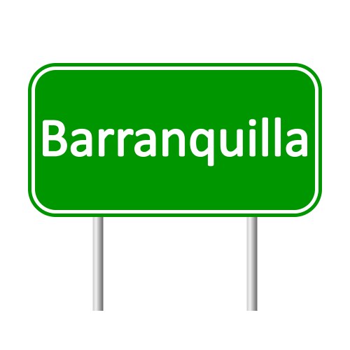 Barranquilla road sign vector image