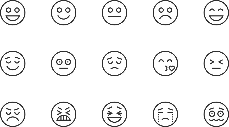 Emotions line icons vector image