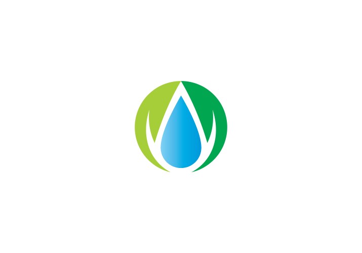 ecology abstract droplet water logo vector image