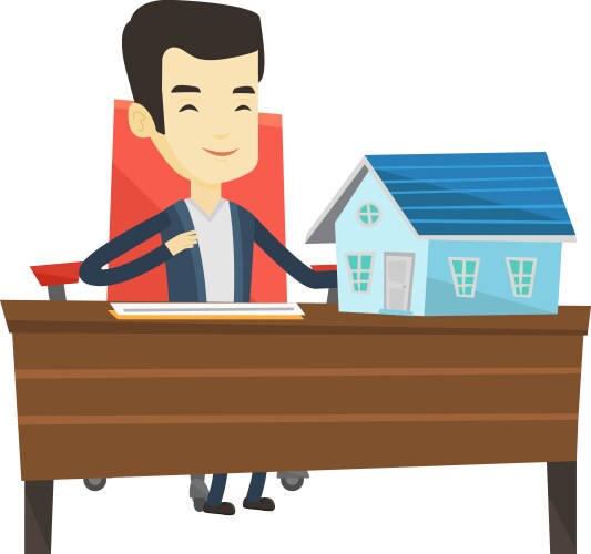 Real estate agent signing contract vector image