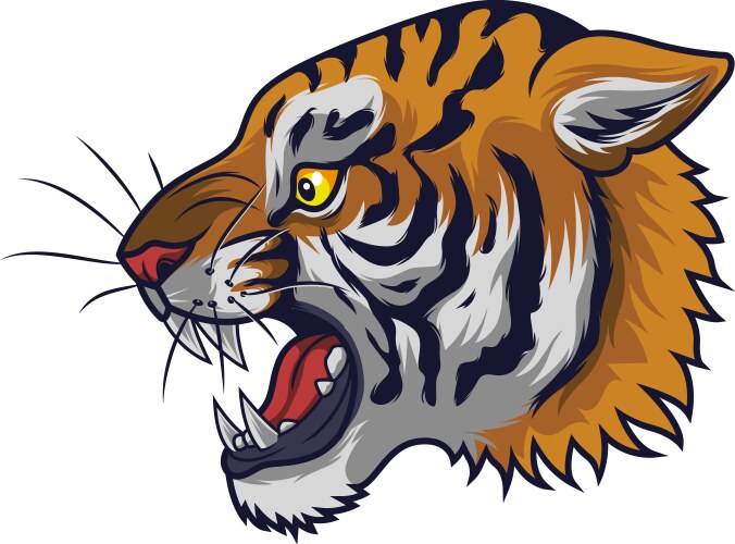 Angry tiger head mascot vector image