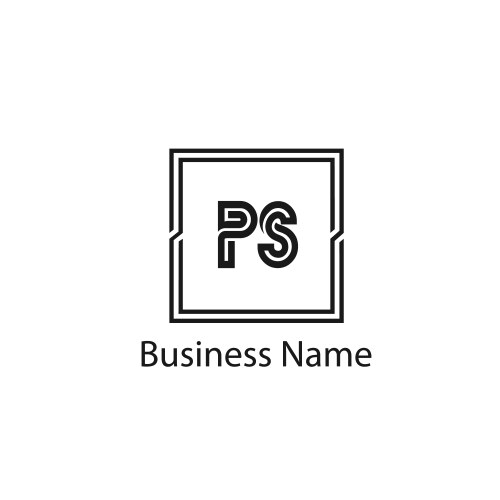 Initial letter ps logo template design vector image