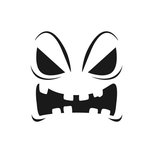 Halloween pumpkin face icon scary emoji vector image