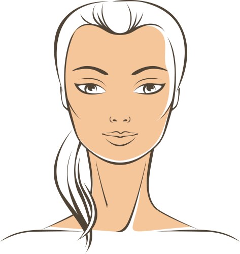 Pure female face vector image