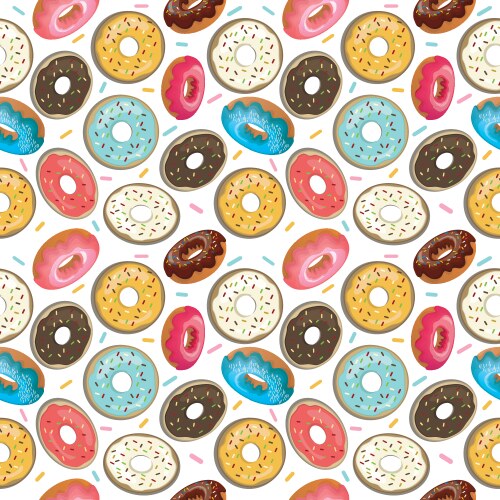 Donuts pattern doughnuts collection into glaze vector image