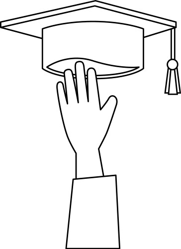 hand with graduation hat vector image