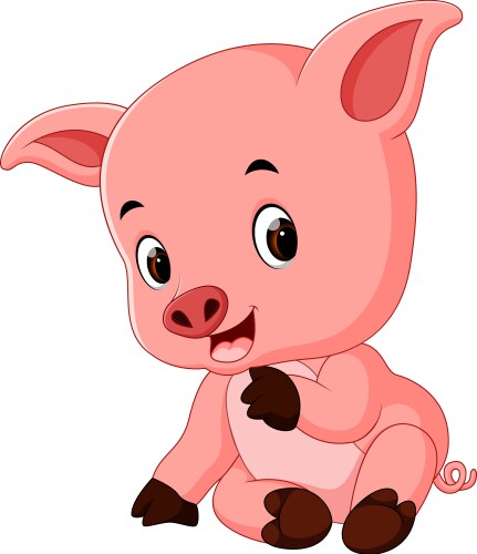 Funny pig cartoon vector image