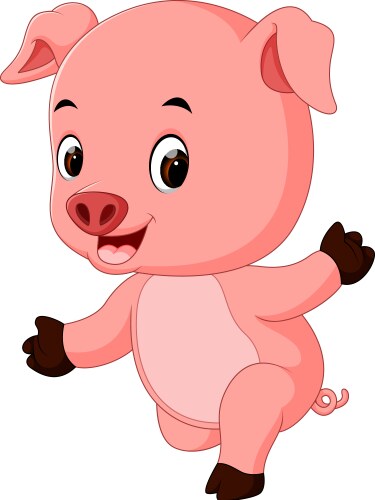 Funny pig cartoon vector image