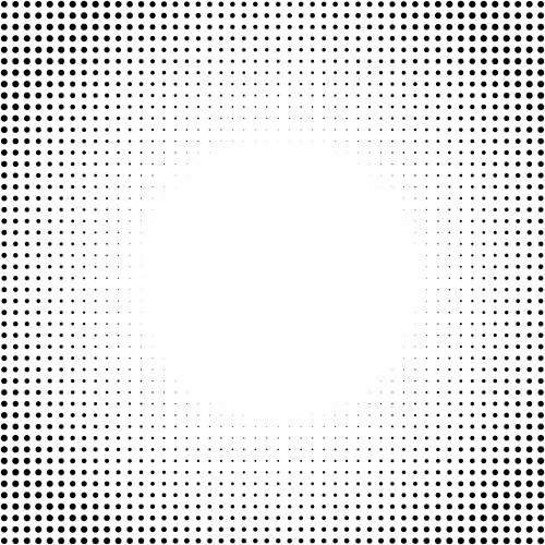 Dotted halftone abstract background round vector image