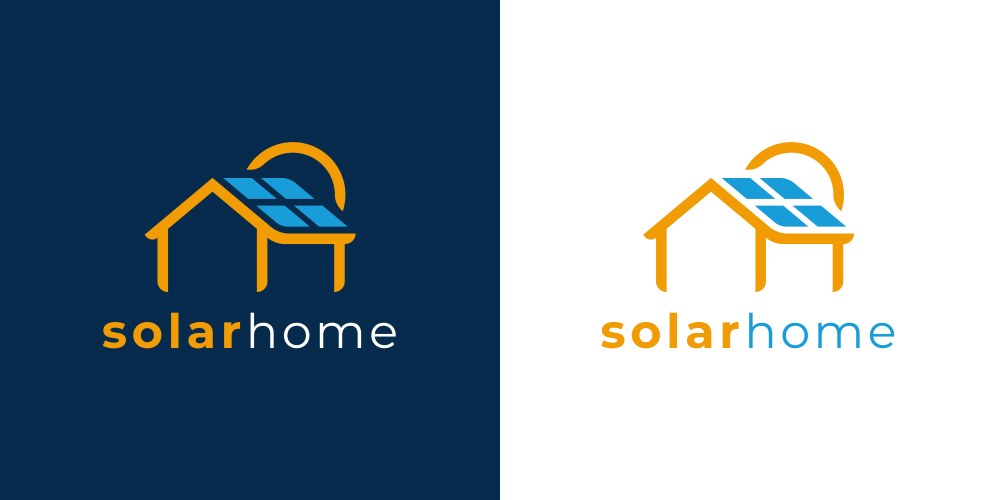 Solar home logo icon vector image