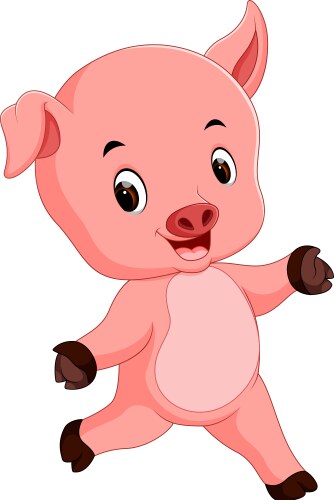 Funny pig cartoon vector image