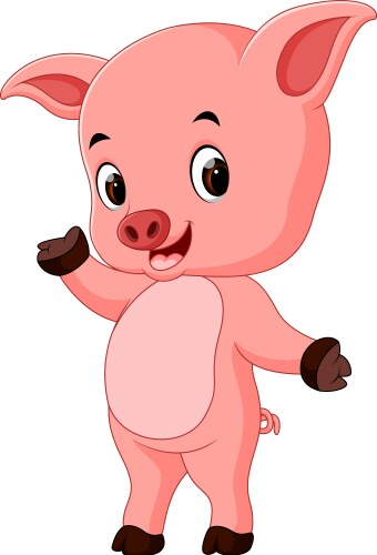 Funny pig cartoon vector image