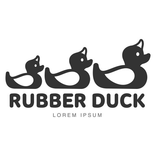 logo template with graphic rubber duck swimming vector image