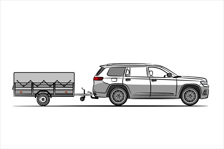 Car with trailer vector image