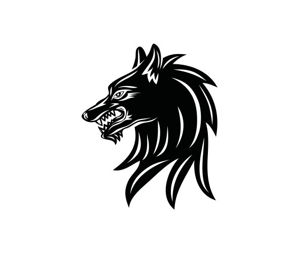 Wolf head silhouette vector image